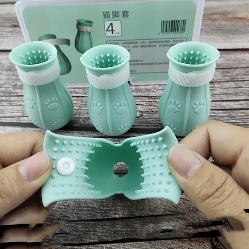 Silicone Case Anti scratch Cat Shoes Pet Bathing Claw Cover Cat Supplies Accessories Antishedding Light Green - Shop at LoveMi