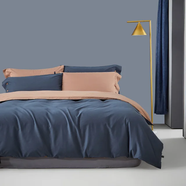 Pure Color Warm Duvet Cover Autumn And Winter Bedding Blue - Shop at LoveMi