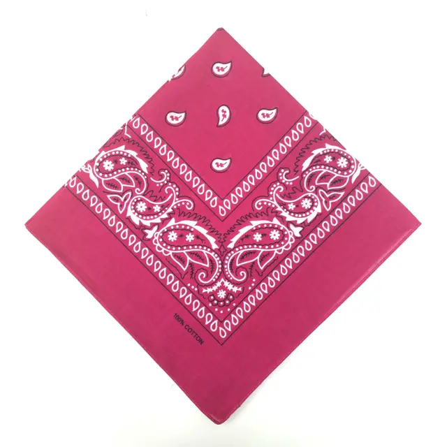 55cm Cotton Cashew Flower Square Scarf Printed Bandanna Rose Red - Shop at LoveMi