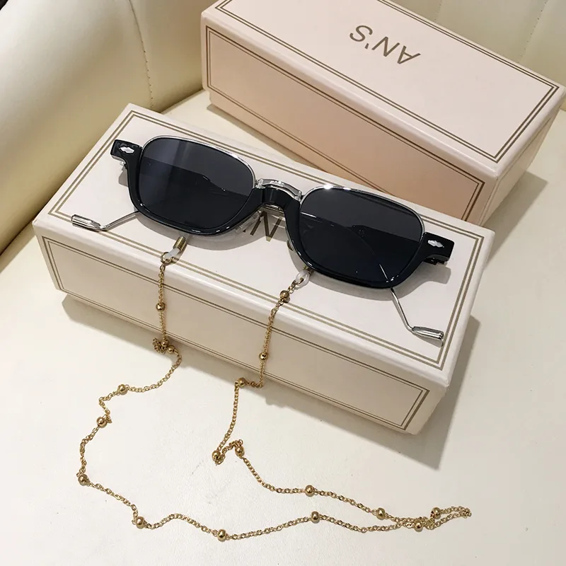 Half-frame Personality Sunglasses Trend Photo Concave Shape With Chain - 7Style