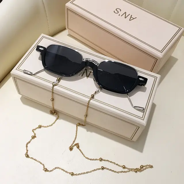 Half frame Personality Sunglasses Trend Photo Concave Shape With Chain 7Style - Shop at LoveMi
