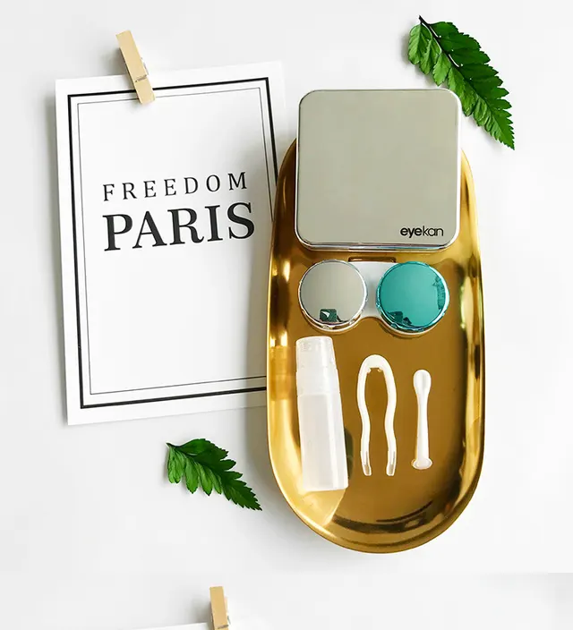 Square Cute Companion Beauty Contact Care Cartoon Tweezers With Mirror Silver - Shop at LoveMi