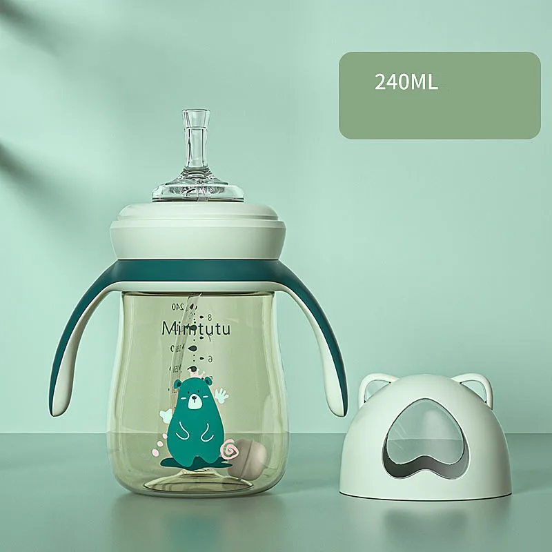 Baby Straw Anti fall Choke With Straw Bottle Child 2 Years Old Green - Shop at LoveMi