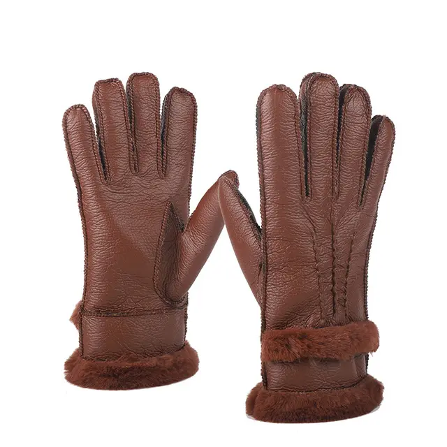 Non slip And Velvet Thickened Outdoor Cycling Warm Gloves Brown - Shop at LoveMi