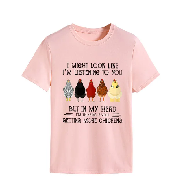 Simple Round Neck Pullover Blouse Print T shirt Pink - Shop at LoveMi