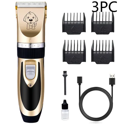 Professional Pet Dog Hair Trimmer Animal Grooming Clippers Cat Cutter Machine Shaver 3Pc A88 Golden Standard - Shop at LoveMi