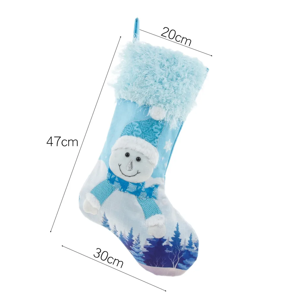 New Year Christmas Decor For Home Glowing Large Christmas Socks Gift Candy Bag With Lights Christmas Ornaments Snowman - Shop at LoveMi