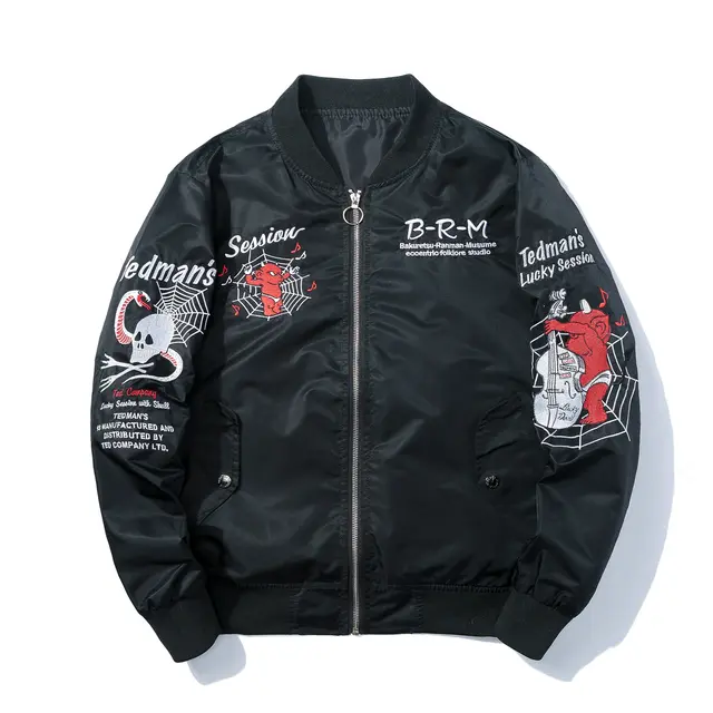 Men's Embroidered Jacket Flight Black - Shop at LoveMi