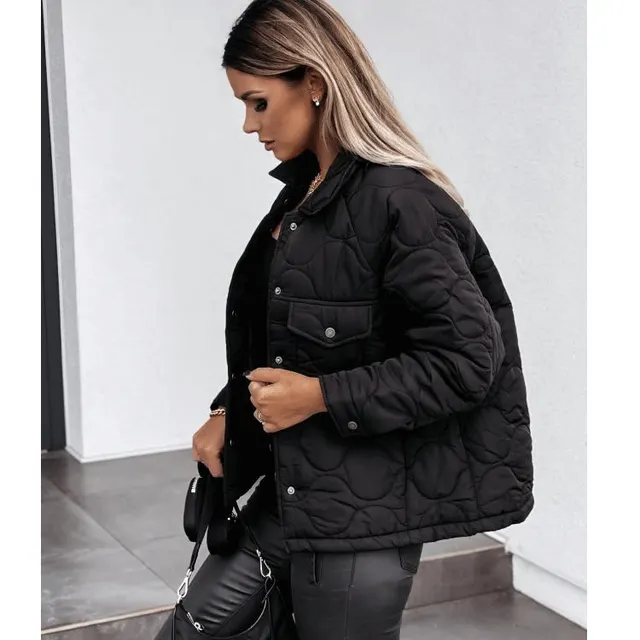 Winter New Style Long sleeved Button decorated Cotton Jacket Women Black - Shop at LoveMi