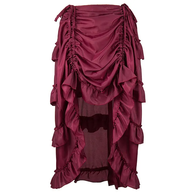 Palace Corset Irregular Short Pirates Of The Caribbean Skirt Wine Red - Shop at LoveMi