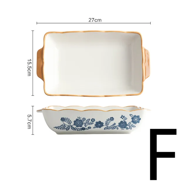 Blue And White Ceramic Tableware Lace Bowl And Plate Combination F - Shop at LoveMi