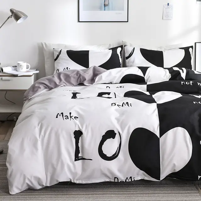Printed Four piece Eyelashes Foreign Trade Size Bedding Products Love - Shop at LoveMi