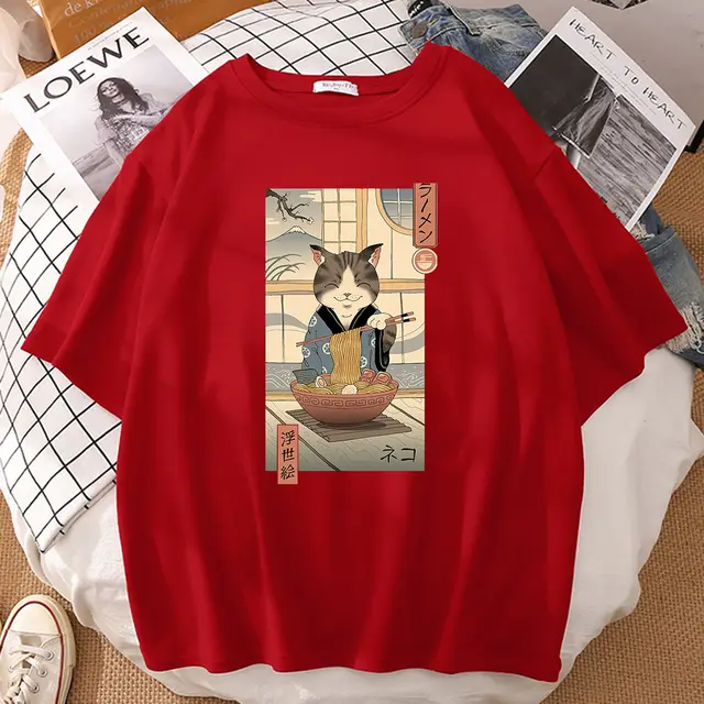 Fashion Casual Men's And Women's Short sleeved T shirt Red - Shop at LoveMi