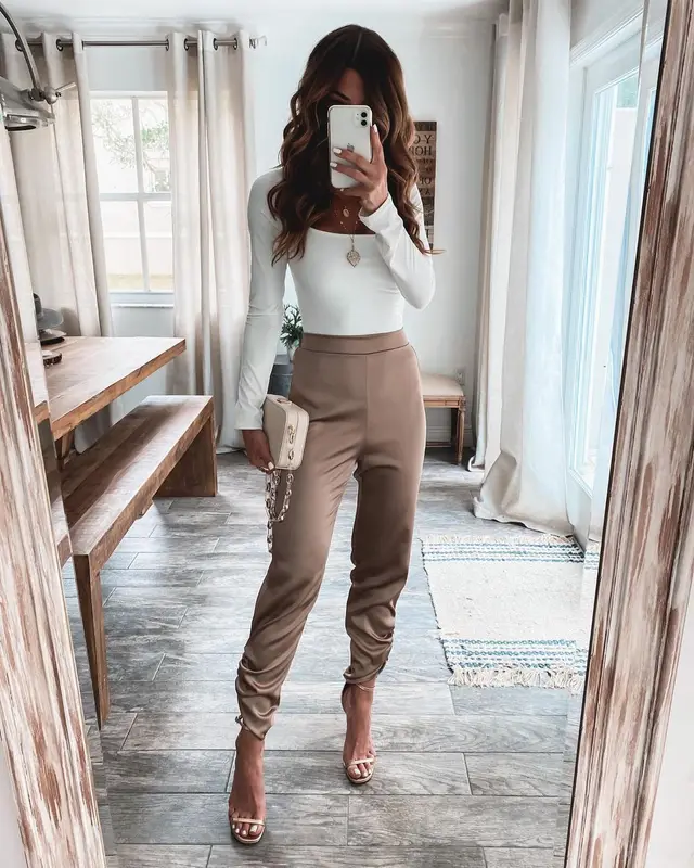 Isn Style European And American Women's Trousers Champagne - Shop at LoveMi