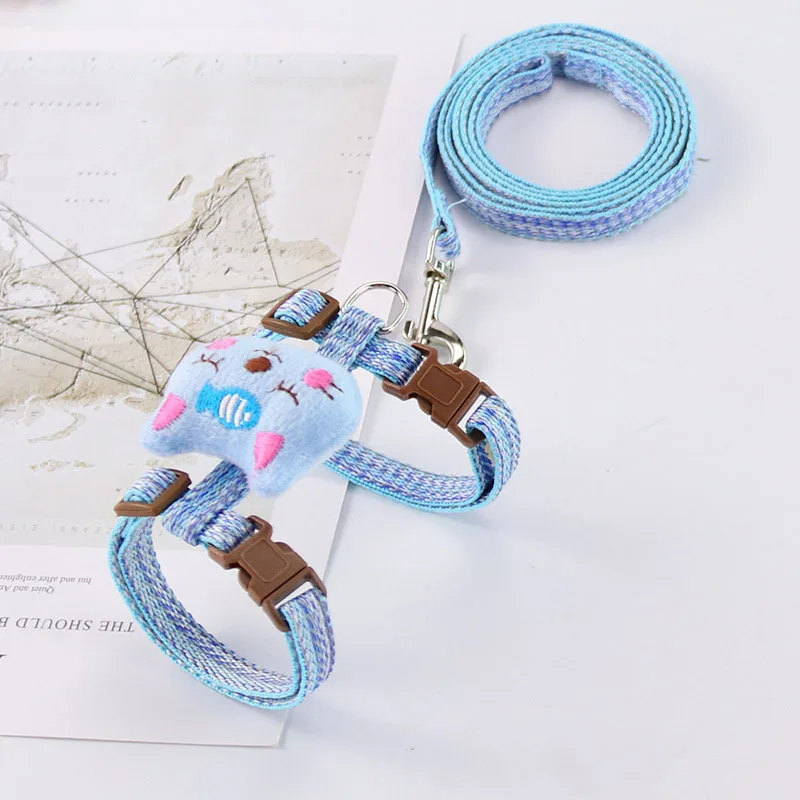 Adjustable Chest Strap For Pet I shaped Walking Cat Blue - Shop at LoveMi