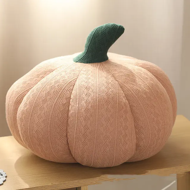 Pumpkin Round Silk Plush Pillow Coffee - Shop at LoveMi