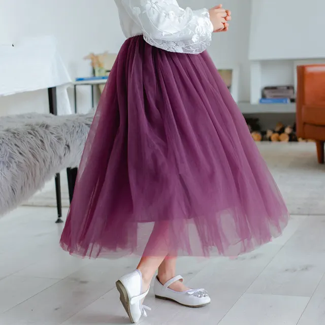 Autumn And Winter Solid Color High Waist Long Skirt Purple - Shop at LoveMi