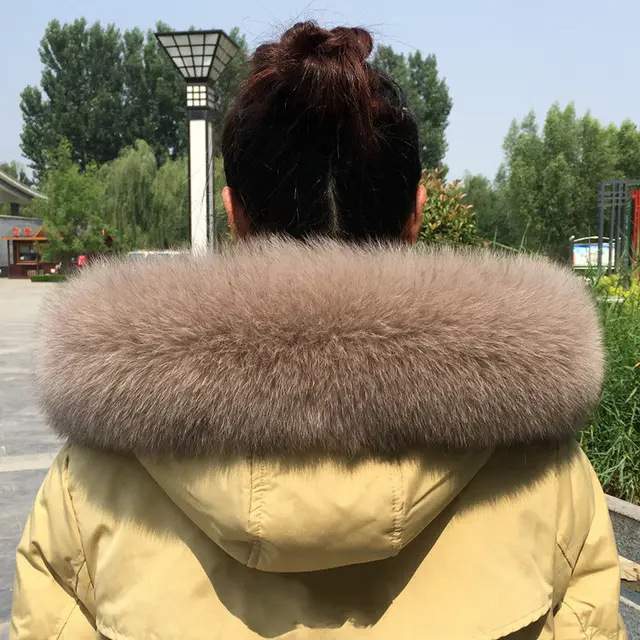 Collar Real Fur Men And Women Autumn And Winter Scarf Neck Brown - Shop at LoveMi