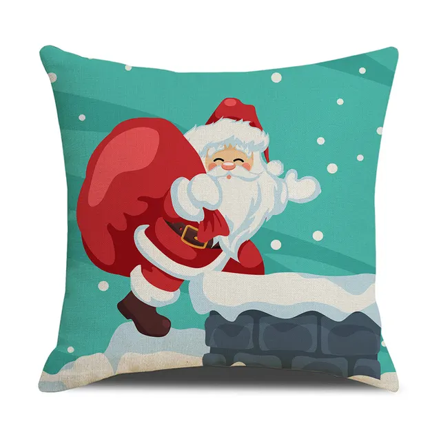 Christmas Pillowcase Linen Cartoon Print 3Style - Shop at LoveMi