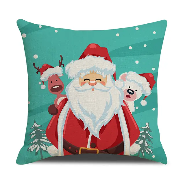 Christmas Pillowcase Linen Cartoon Print 4Style - Shop at LoveMi