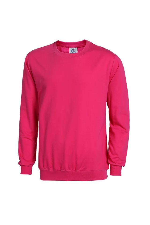 Solid Color Base Shirt Round Neck Pullover Sweater Rose Red - Shop at LoveMi