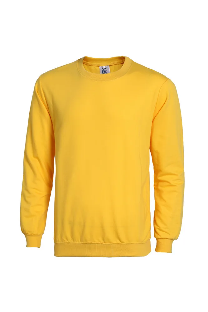 Solid Color Base Shirt Round Neck Pullover Sweater Yellow - Shop at LoveMi