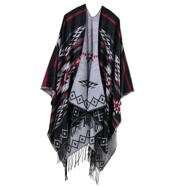 Diamond shaped Tassels, Lengthened And Thickened Imitation Cashmere Autumn And Winter Black - Shop at LoveMi