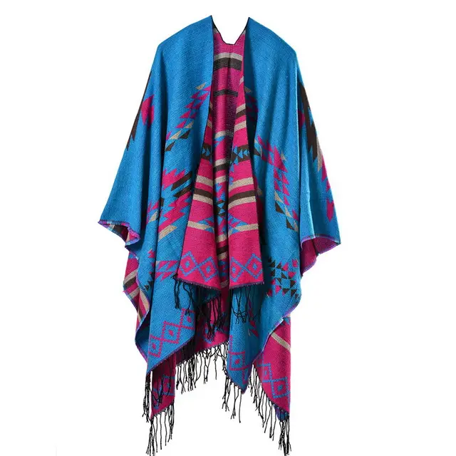 Diamond shaped Tassels, Lengthened And Thickened Imitation Cashmere Autumn And Winter Blue - Shop at LoveMi