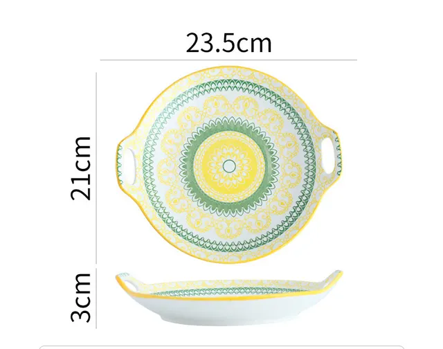 Bohemian Tableware Fruit Plate Ceramic Bowl Bread K - Shop at LoveMi