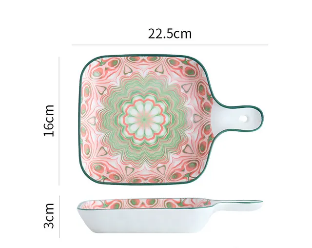 Bohemian Tableware Fruit Plate Ceramic Bowl Bread O - Shop at LoveMi