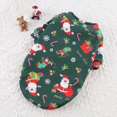 Pet Clothes Flannel Warm And Festive Green - Shop at LoveMi