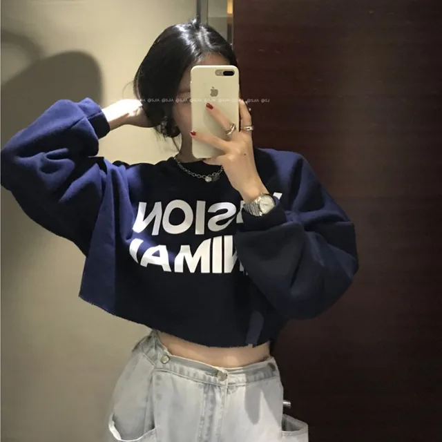 High Waist Short Ladies Personalized Sweater Trend Black - Shop at LoveMi