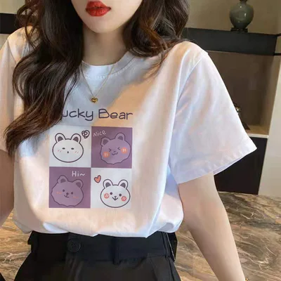Pure Cotton Short sleeved T shirt Women's Summer New Loose 4 Style - Shop at LoveMi