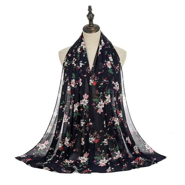 Breathable New Chiffon Floral Print Headscarf A3 - Shop at LoveMi