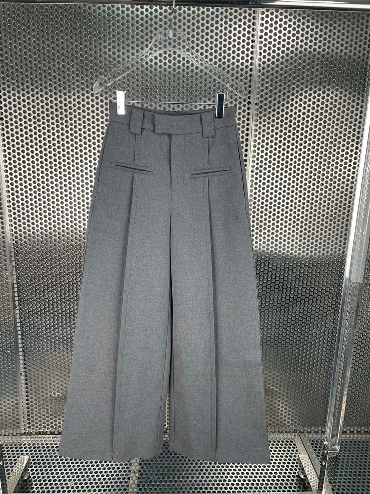 Pants King Gao Leng Simple Casual Mopping Trousers Black And White Gray All match Grey - Shop at LoveMi