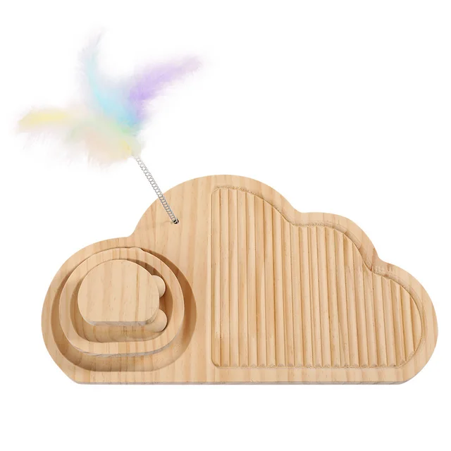 Curved Triangle Net Red Cat Scratching Board Claw Sharpening Artifact Cloud Wood - Shop at LoveMi