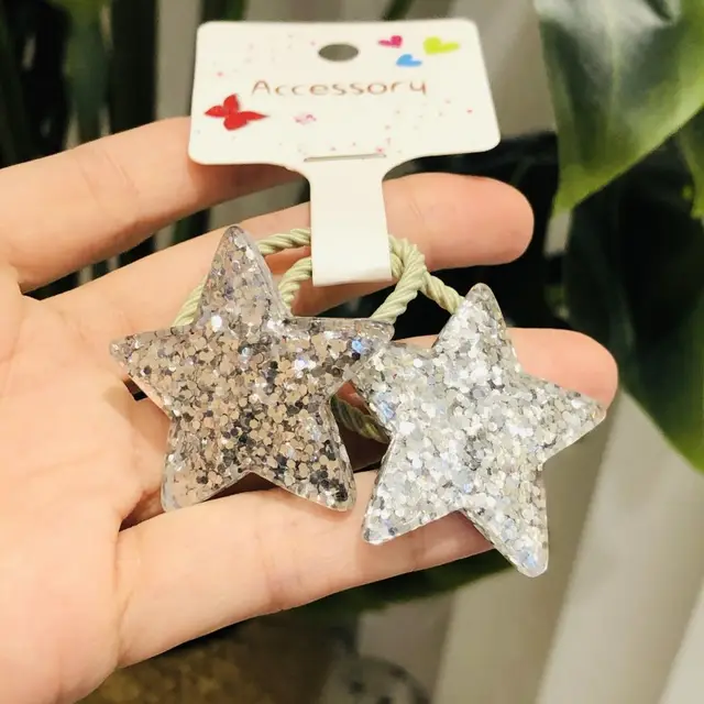 Dreamy Glitter Star Moon Girls Hair Tie 6Style - Shop at LoveMi