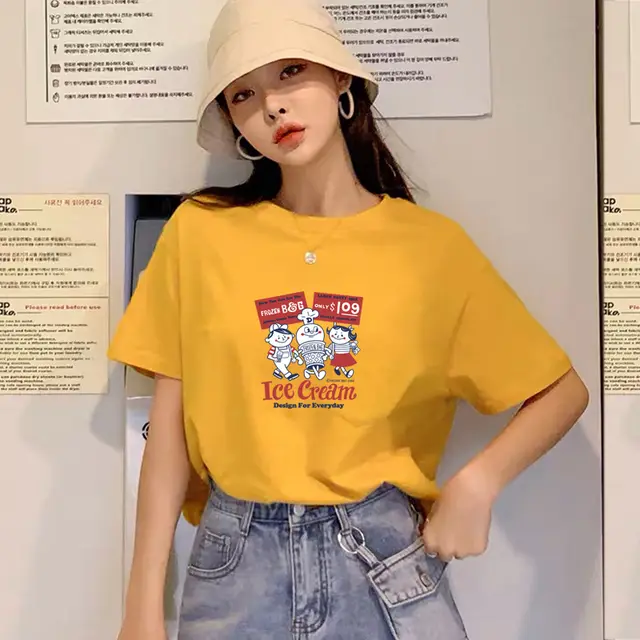 Same Style Women's Summer T shirt Daisy Yellow D - Shop at LoveMi