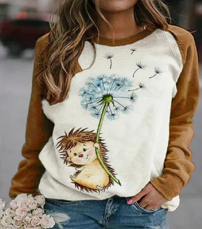 Women's Urban Casual Pullover Lively Animal Print Ladies Sweater 2 Style - Shop at LoveMi