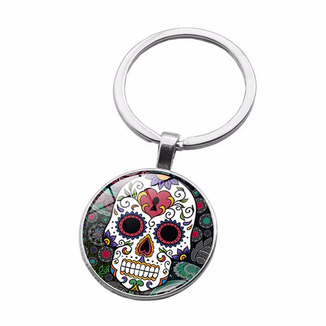 Sugar Skull Pendant Jewelry Time Gem Metal Keychain - Shop at LoveMi