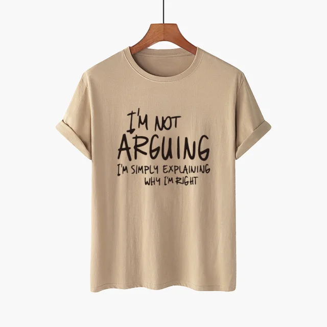 Women Fun Slogan Letters Short Sleeve T shirt Khaki - Shop at LoveMi
