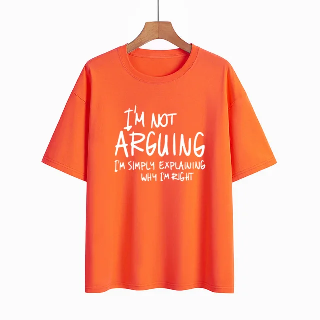 Women Fun Slogan Letters Short Sleeve T shirt Orange - Shop at LoveMi