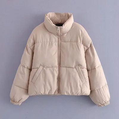 Women's Fashionable Urban Casual Bread Coat Jacket Beige - Shop at LoveMi