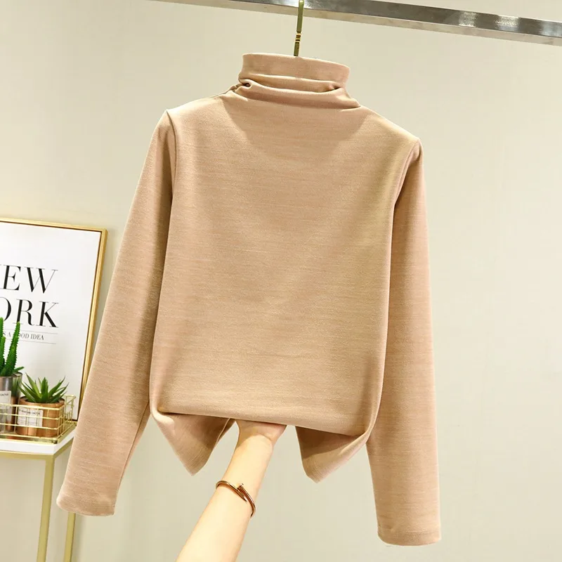 Women's Bottoming Shirt With Hyaluronic Acid High-neck Slim Casual - Skin Tone