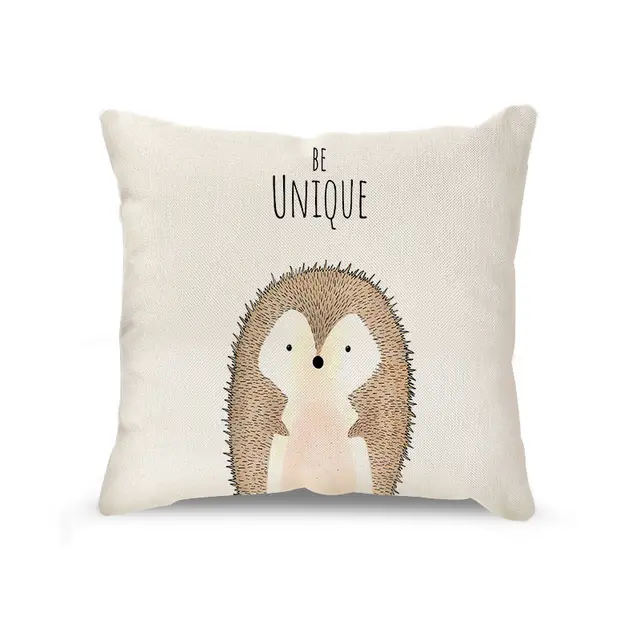 Cute Cartoon Little Lion Cute Version Pet Pillowcase Linen Nordic Sofa Car Pillow Digital Hedgehog - Shop at LoveMi