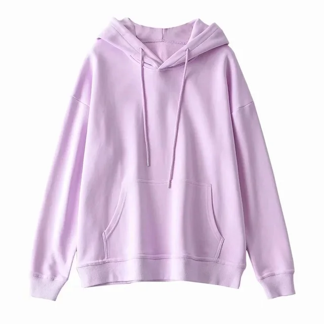 Autumn Loose Hooded Sweater Women Ins European And American BF Boyfriend Style Hedging Lazy Purple - Shop at LoveMi