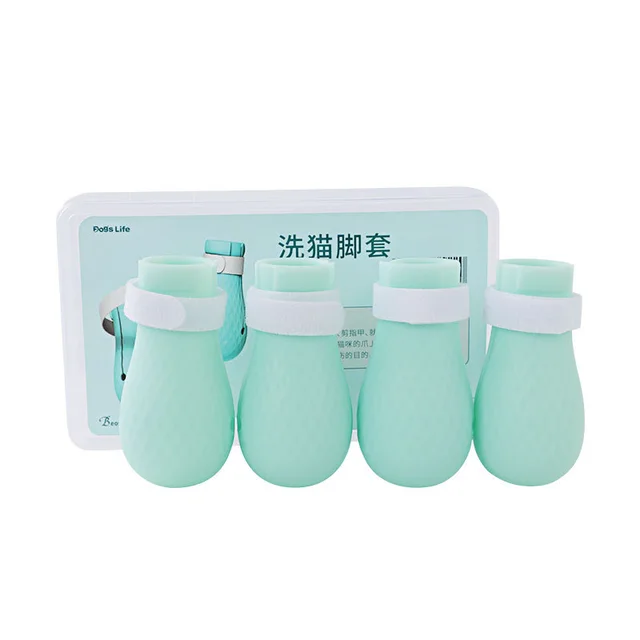 Silicone Cat Foot Cover For Feeding Medicine, Bathing And Cutting Nails, Anti bite And Anti scratch Green - Shop at LoveMi