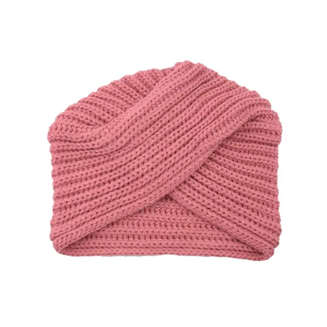 Fashion Woolen Knit Hat With Crossover Pullover Pink - Shop at LoveMi