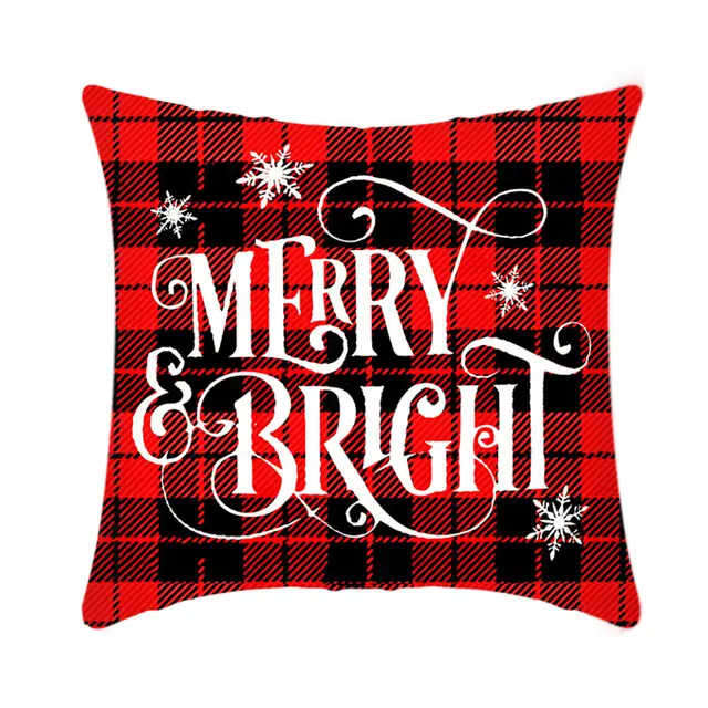 Merry Christmas Cushion Cover 45cm Elk Santa Claus Short Plush Sofa Pillow Cover Home Decor Pillowcase Christmas Decoration 5 Style - Shop at LoveMi