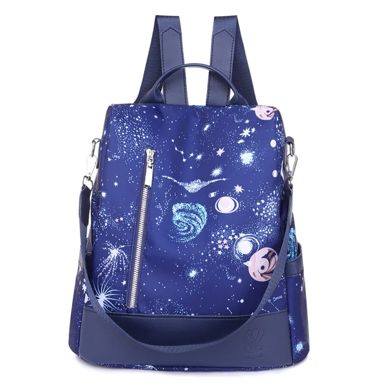 Oxford Cloth Water Repellent Compartment School Bag Blue - Shop at LoveMi